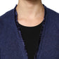 Dark Blue Long Sleeves Overcoat Cardigan Sweater