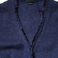 Dark Blue Long Sleeves Overcoat Cardigan Sweater