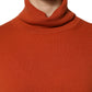 Dark Orange Long Sleeves Turtleneck Sweater