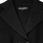 Black Wool Double Breasted Coat Jacket