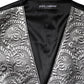 Silver Floral Jacquard Sleeveless Vest Top