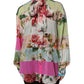 Multicolor Floral Patchwork Long Sleeves Top