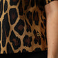 Brown Leopard Short Sleeve Collared Polo Top