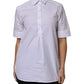 White Cotton Short Sleeves Collared Polo Top