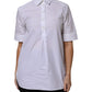 White Cotton Short Sleeves Collared Polo Top