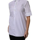 White Cotton Short Sleeves Collared Polo Top