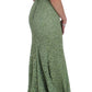 Elegant Green Floral Lace Maxi Dress