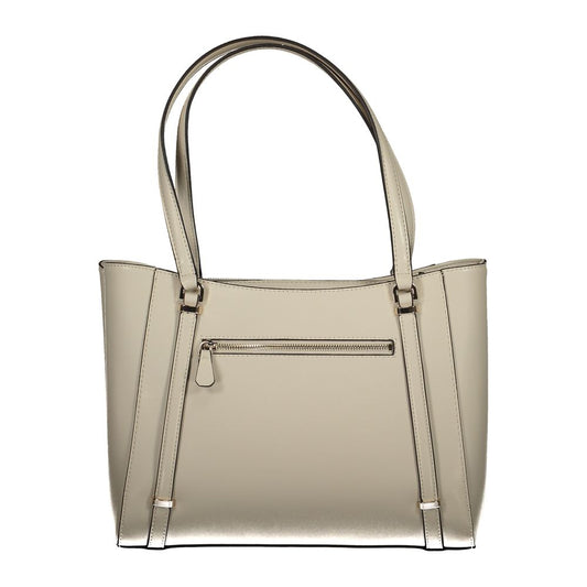 Beige Polyethylene Women Handbag