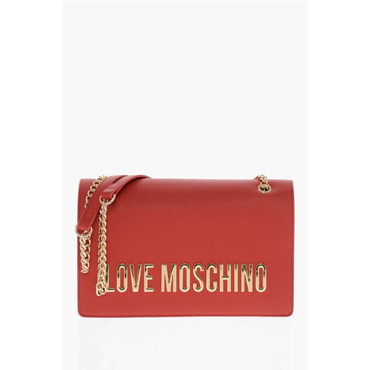 LOVE Faux Leather Shoulder Bag with Maxi Golden Logo