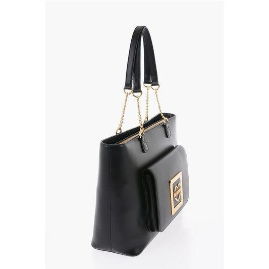 LOVE Faux Leather Tote Bag with Golden Details