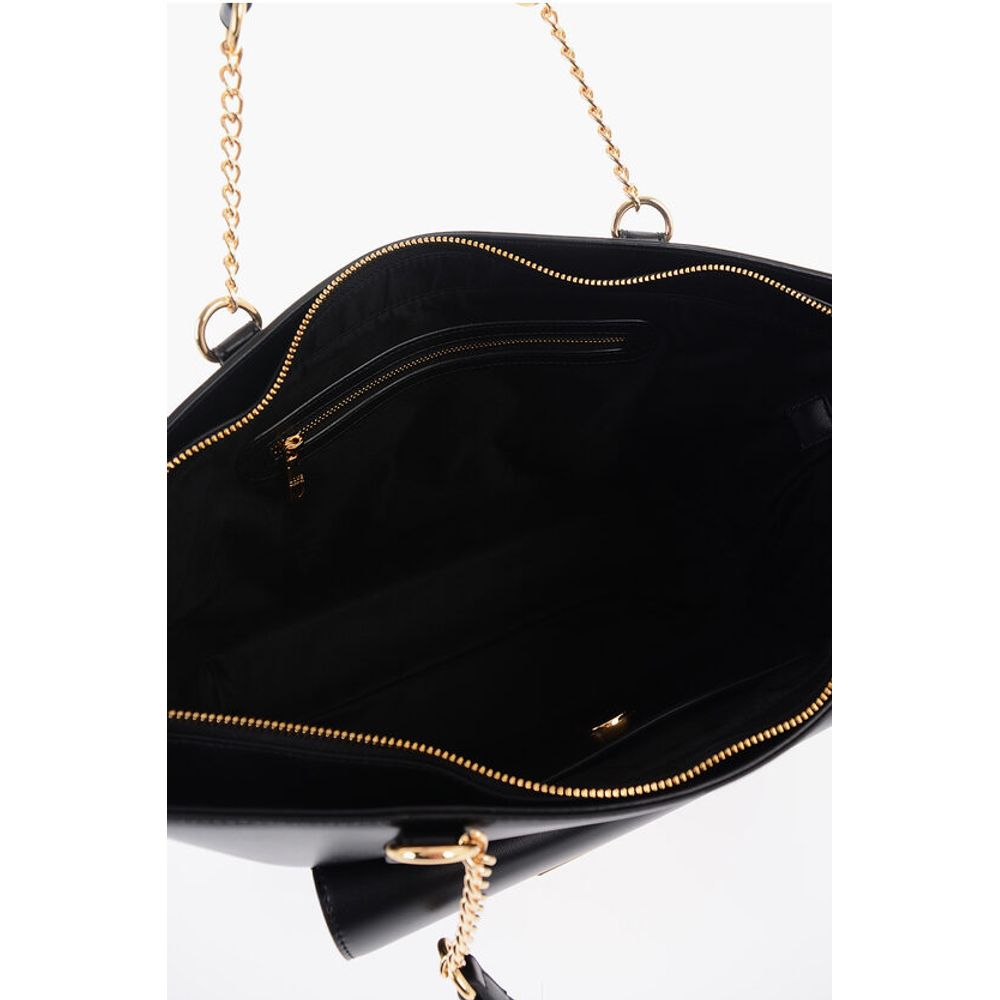 LOVE Faux Leather Tote Bag with Golden Details