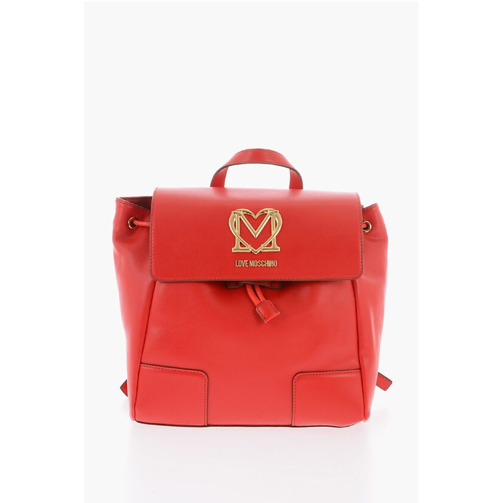 LOVE Faux Leather Backpack with Golden Logo