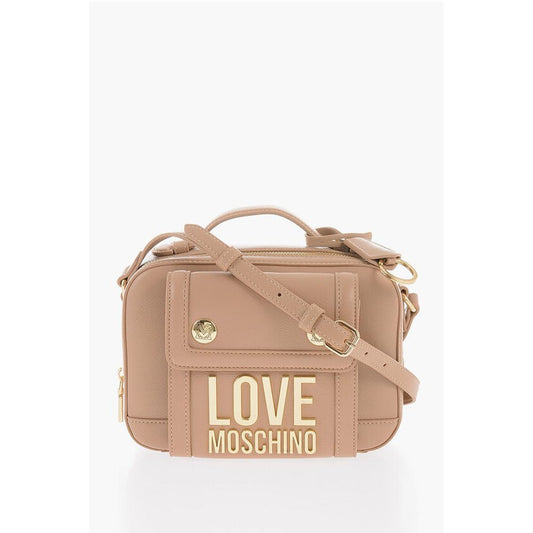 LOVE Faux Leather Crossbody Bag with Golden Logo