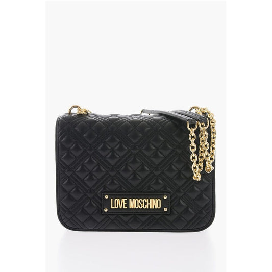 LOVE Quilted Faux Leather Bag with Chain Shoulder Strap
