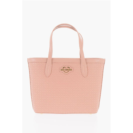 LOVE Faux Leather VALENTINA Tote Bag with All-Over Hearts