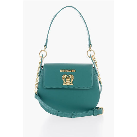 LOVE Faux Leather Saddle Bag with Turn Lock Closure