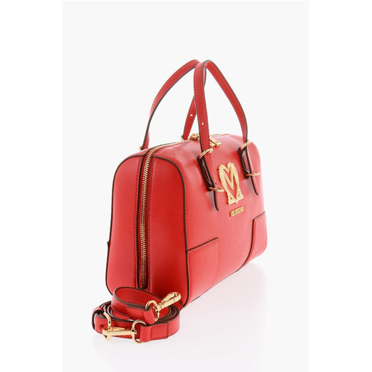 LOVE Faux Leather Handbag with Metal Golden Logo