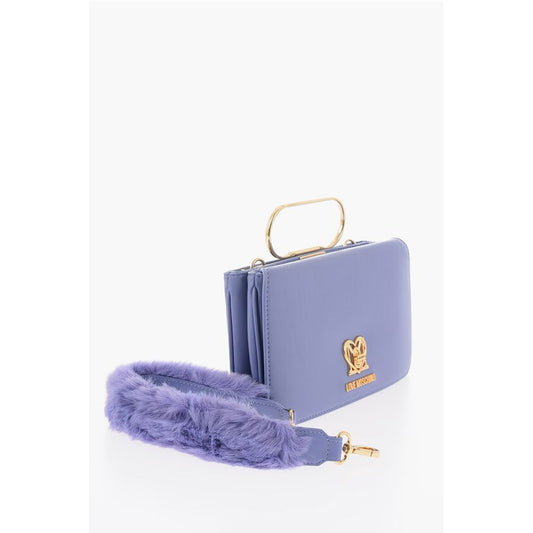 LOVE Solid Color Handbag with Removable Faux Fur Handle