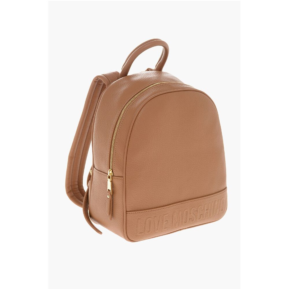 LOVE Textured Faux Leather Backpack with Embossed Logo