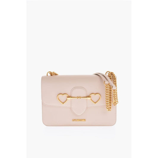 LOVE Faux Leather Shoulder Bag with Golden Chain