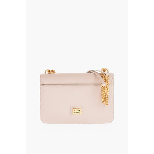 LOVE Faux Leather Shoulder Bag with Golden Chain