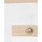 White Viscose Women Dress with Faux Gold Buttons