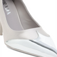 Satin And Metallic Silver Leather Pumps