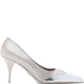 Satin And Metallic Silver Leather Pumps