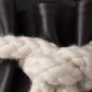 Black Nappa Leather Rope Detail  Sandals