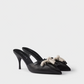 Black Nappa Leather Rope Detail  Sandals