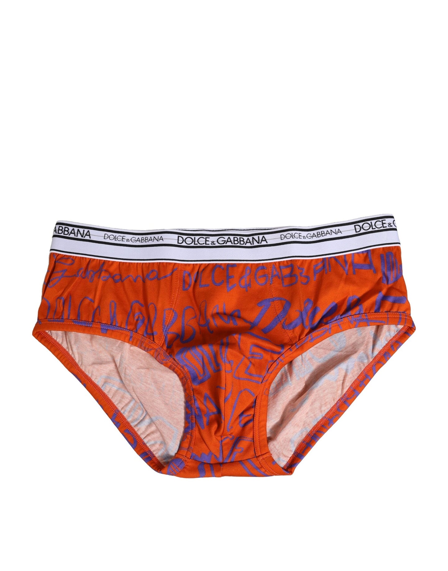 Orange Cotton DG Logo Printed Brief Underwear