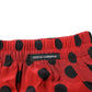 Red Silk Polka Dot Boxer Shorts Underwear