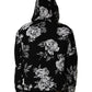 Black Wool Floral Printed Men Hooded Jacket