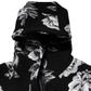 Black Wool Floral Printed Men Hooded Jacket