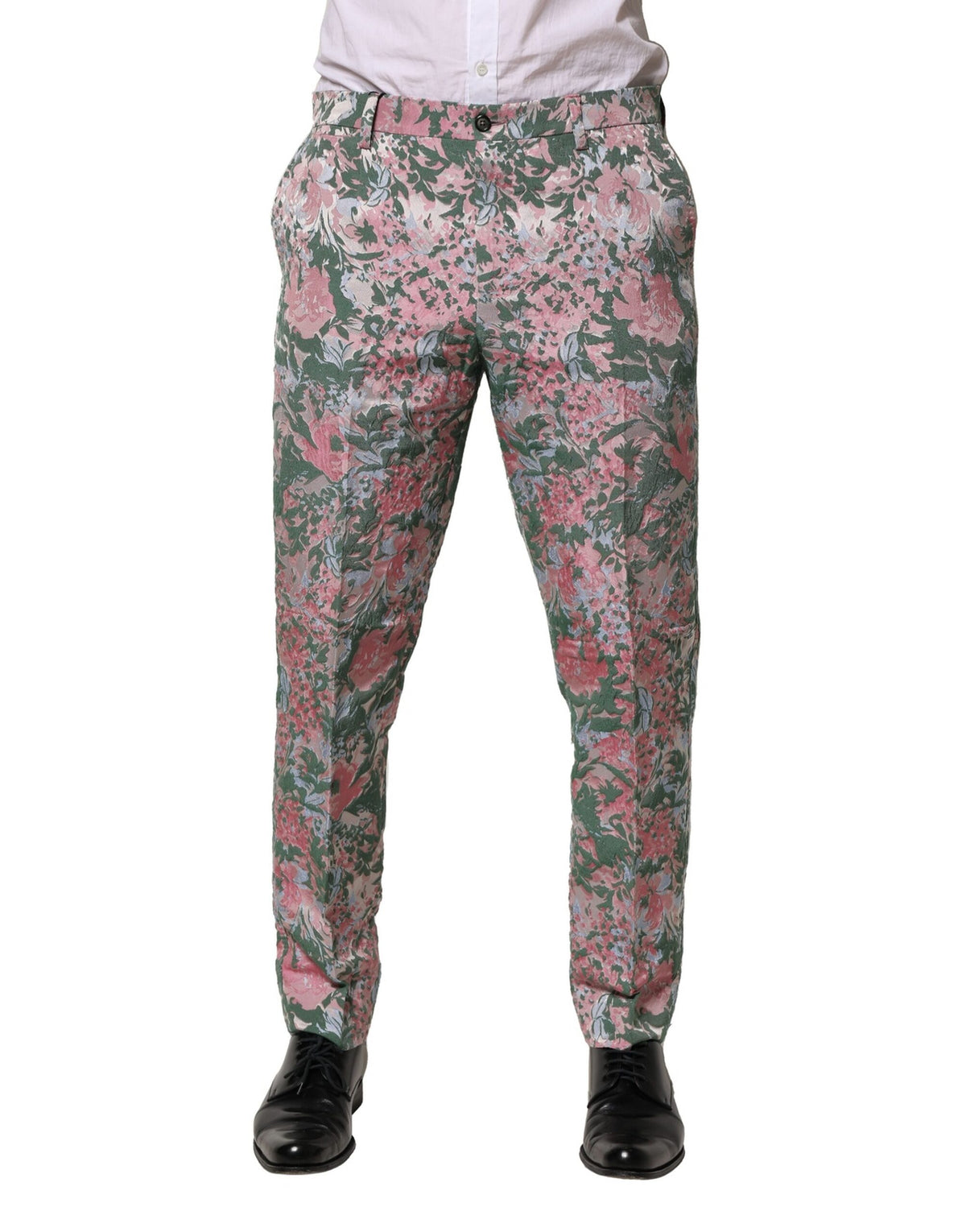 Multicolor Floral Jacquard Pants