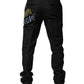Black Graphic Embroidery Men Pants
