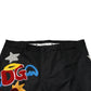 Black Graphic Embroidery Men Pants