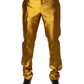 Yellow Silk Tapered Dress Men Pants