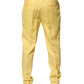 Yellow Flax Tapered Dress Men Pants