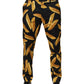 Black Pasta Print Tapered Men Pants