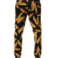 Black Pasta Print Tapered Men Pants