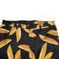 Black Pasta Print Tapered Men Pants