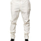 White Nylon Tapered Dress Men Pants