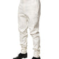 White Nylon Tapered Dress Men Pants