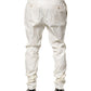 White Nylon Tapered Dress Men Pants