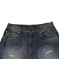 Blue Washed Tattered Cotton Men Jeans