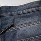 Blue Washed Tattered Cotton Men Jeans