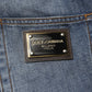 Blue Washed Tattered Cotton Men Jeans