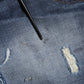 Blue Washed Tattered Cotton Men Jeans