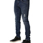 Blue Washed Skinny Cotton Denim Jeans